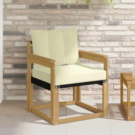 Teenpull – Outdoor-Sofa Massives Akazienholz und Textilene Weiß (1/5)