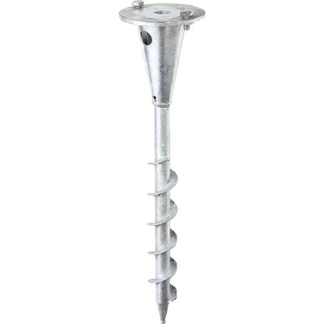 Alberts 657222 Manicotto a Terra da avvitare per Diverse staffe, zincato a Caldo, Lunghezza 400 mm