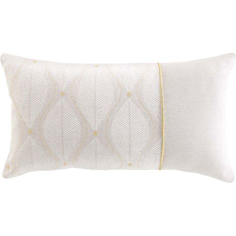 Coussin Imprimé Métallisé "Maho" 30x50cm Blanc (1/4)