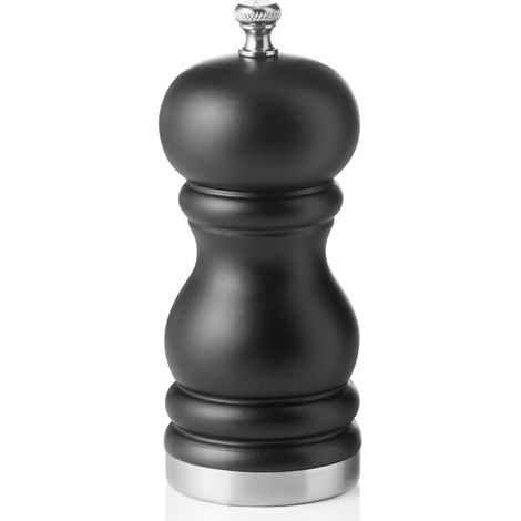 Moulin à poivre H 11 cm noir mat inox bois CLASSIC MILL TRIM - Was Germany
