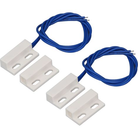 2 paires d'interrupteurs magnétiques de porte normalement fermés, encastrés, pour fenêtres et portails, avec capteur de contact pour système d'alarme de sécurité domestique, 220 V CA, blanc. (1/5)