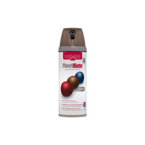 PlastiKote Twist & Spray Satin Chocolate Brown Aerosol Paint – 400ml
