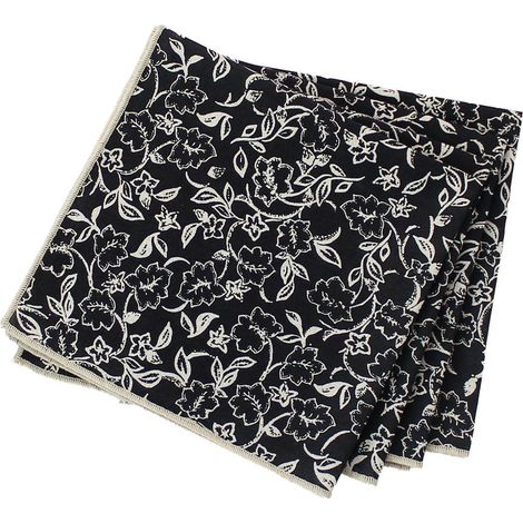 Lot de 4 serviettes de table en coton recyclé à motifs LINETTE (1/4)