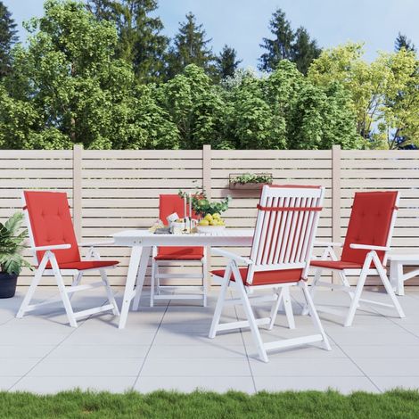 Lot de 4 Coussins de chaise de jardin Coussin de siège Coussins pour Fauteuil de Jardin dossier haut rouge tissu DHNET7255962 (1/5)