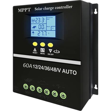 Photovoltaik-Laderegler – Solarladeregler Solarenergie-Managementgerät mit LCD-Anzeige (60 A)