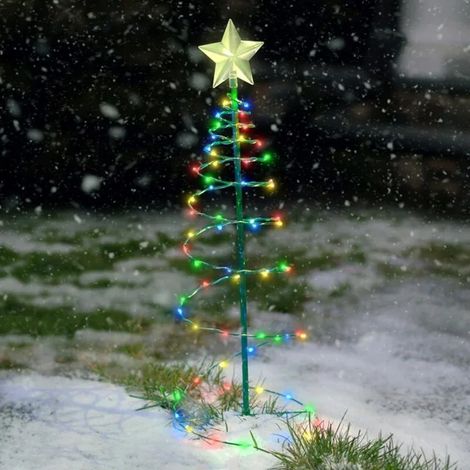 Solaire Extérieur Jardin Arbre De Noël Lumière Stand Jardin LED Lampe De Noël Décoration Étanche Étoile Lanterne Décorative Lumière Colorée