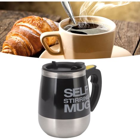 Automatischer 400-ml-Reisebecher mit linearem Edelstahl-Design und batteriebetriebenem Motor für Kaffee und Getränke (1/5)