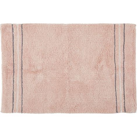 Tapis de bain antidérapant 50x80 en coton rose poudré 50x80cm (1/4)