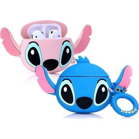 Hülle für Apple AirPods 1 und 2 kabellose Ohrhörer, Cartoon-Design, Silikon, ideal als Souvenir für Paare (rosa) (1/3)