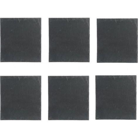 Assiette En Ardoise - 25 X 25 Cm - Noir - Lot De 6 (1/4)