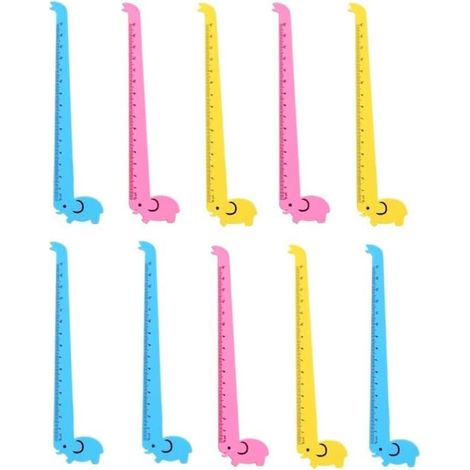 Mikikit Lot de 10 règles girafe en plastique, motif dessin animé (1/5)