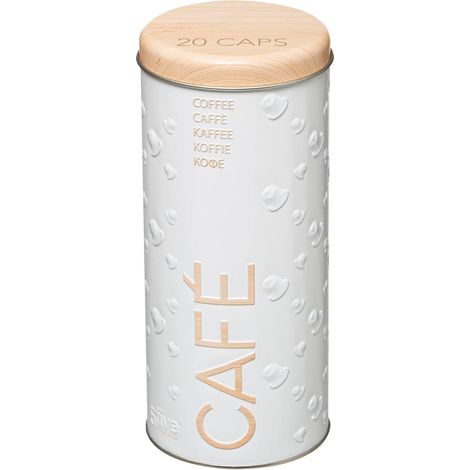 Kaffeekapsel-dose aus metall scandinave nature weiß - 5five (1/3)