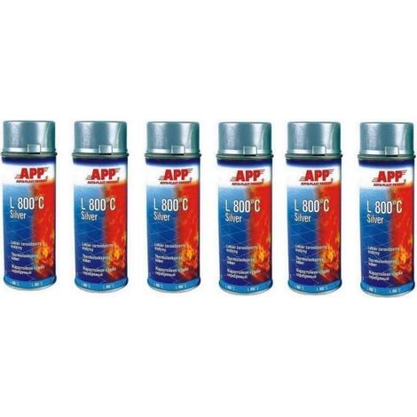 Carton de 6 bombes de peinture haute température gris 800° (1/2)