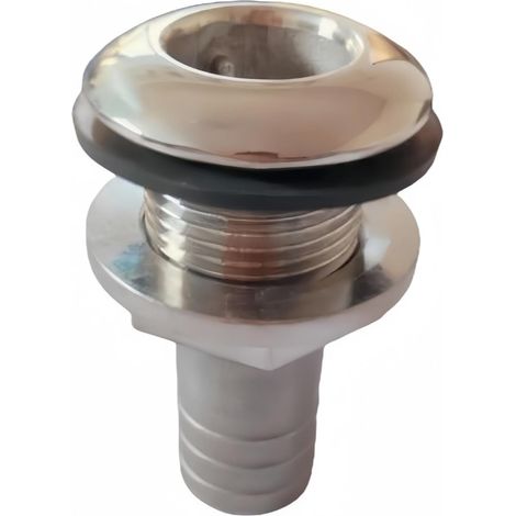 Raccord de passage de bord avec écrou 3/4" 64 mm en acier inoxydable Raccord de purge universel Solution de perforation de bord pour bateaux, yachts et applications marines Longue (1/4)