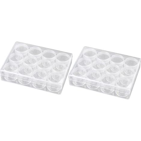 2ensembles Boîte de Rangement pour Perles Compartiments Organisateur de Bijoux Étui à Boucles Oreilles Étui pour Nail Art (1/5)
