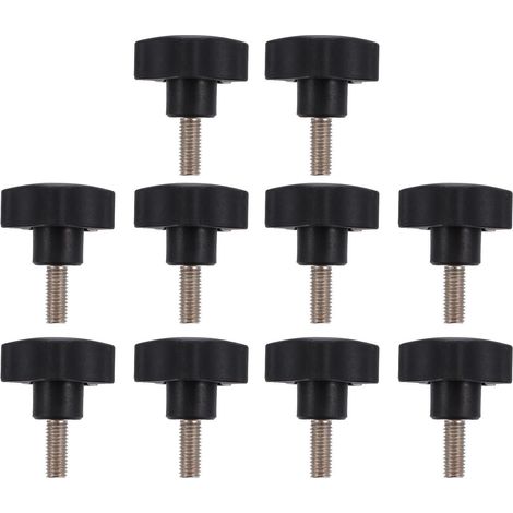 10 Pièces Boutons de Serrage à Filetage Mâle M8x20mm en Plastique Forme Étoile Poignée Ergonomique pour Machines Industrielles et Projets Divers (1/5)