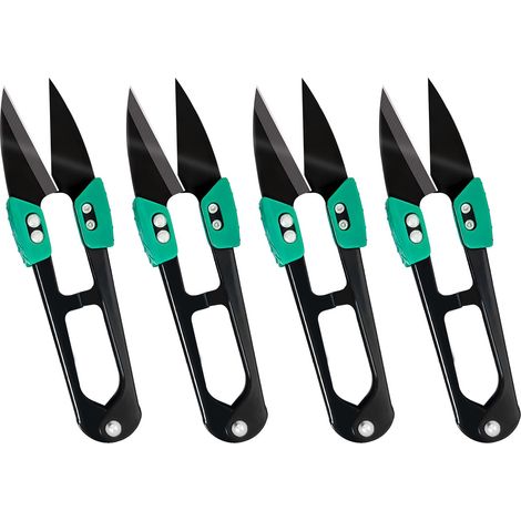 4 Pièces Secateur de Jardin, Petites Ciseaux Jardinage, Ciseaux de Portables, Outils de Pépinière, Multifonctionnels, Sécateur pour Bonsai, Fleurs, Plantes (Noir) (1/5)