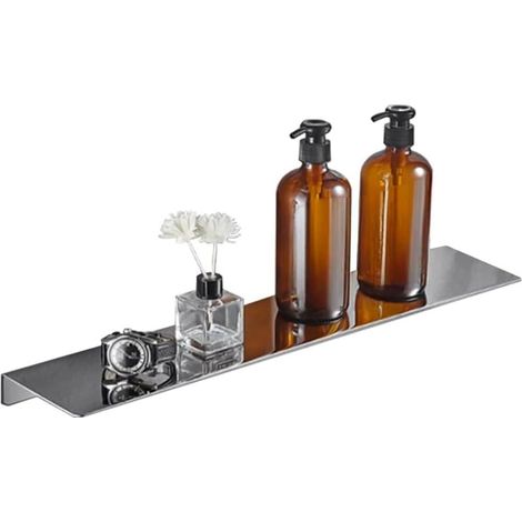 40Cm Auto-Adhésif, Autocollant Étagère De Douche Mural Sus304 Acier Inoxydable Paniers De Rangement pour Chariot De Douche Pas De Perçage Antirouille Accessoires(Chrome) (1/5)