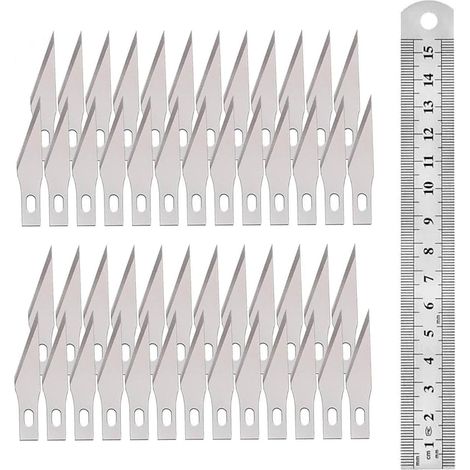 Lot de 50 Lames de Rechange pour Cutter de Précision, Lame Scalpel 11 Lames de Rechange pour Cutter de Précision Couteau pour Loisirs Créatifs pour Travaux Manuels Scrapbooking Arts de Bricolage (1/5)