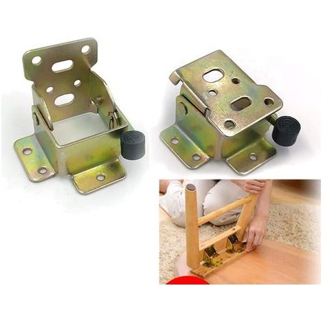 (1 paire) Rallonge de pied de table pliante autobloquante à 90 degrés, support d'étagère pliante, support d'étagère télescopique dissimulé pour bureau, lit, charnières (M1-an ya) (1/5)