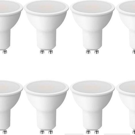 Ampoules LED GU10 5W, 3000K, angle d'éclairage de 120°, ampoule LED GU10 à faible consommation d'énergie, non dimmable, lot de 8 [Classe énergétique B] (1/4)