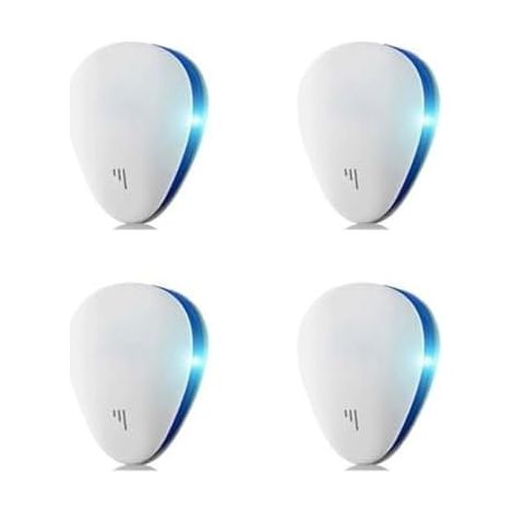 British Lux Lot de 4 répulsifs anti-puces à ultrasons pour intérieur Blanc -