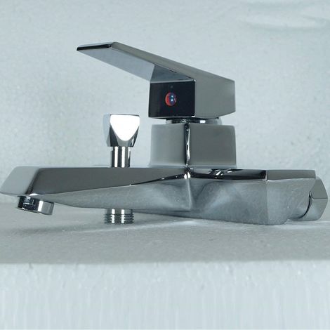 Trade Shop - Rubinetto Miscelatore Vasca Cubico Esy52965 Monocomando Monoforo Rubinetteria -