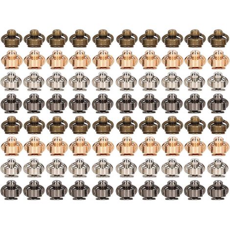 80 rivets à tête ronde avec anneau de traction, en métal, pour la fabrication artisanale de cuir et autres loisirs créatifs. (1/4)