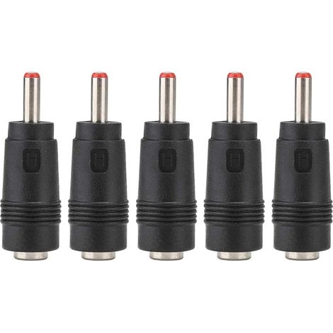 Lot de 5 adaptateurs d'alimentation CC,5 x 2.1 femelles vers 3.5 x 1.35 mm mâle DC adaptateur connecteur routeur convertisseur d'alimentation pour ordinateur portable interface câble d'alimenta, (1/5)