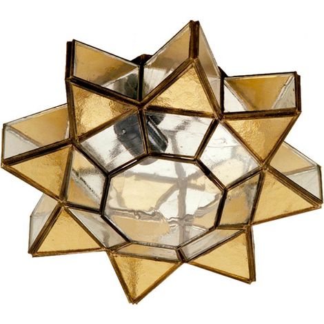 Plafon/aplique 1xe27 Ambarina Cuero/ambar 12x35x35 Cm (1/3)