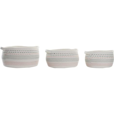 Cesta Set 3 Algodon 52X43X25 Blanco DC195092 (1/4)