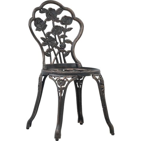 Maison Exclusive - Sedie da Bistrot 2 pz in Alluminio Pressofuso Bronzo (1/5)