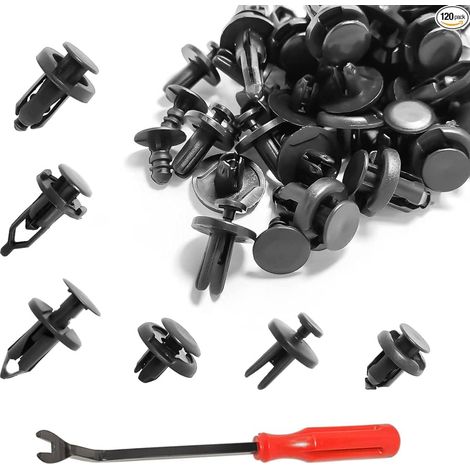 120PCS Rivet Clips Plastique Rivets Plastiques Fixation, Kit de Vis D'Expansion de Panneau de Porte de Pare-Chocs de Rechange avec Outil de DéMontage, Disponible en Plusieurs Formes et Tailles (1/5)