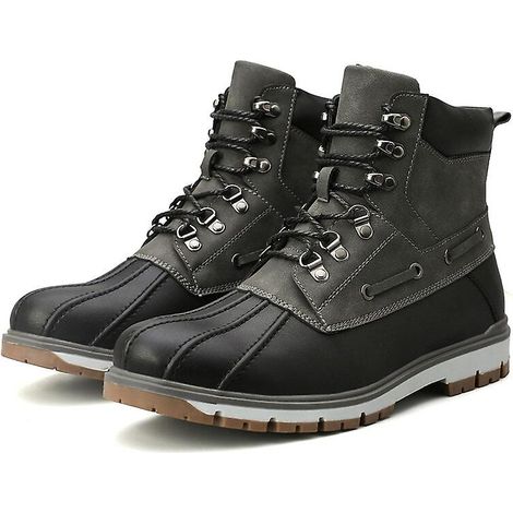 Bottes homme luxe hiver cuir véritable chaussures décontractées velours chaud imperméable neige antidérapant pointure 38-47 (1/5)