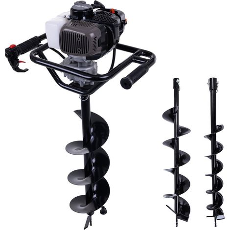 Benzin Erdbohrer PX-EB-52 Practixx - 1,97 PS Motor bis zu 800 mm Bohrtiefe inkl. 3x Bohrer