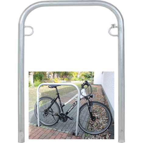 Fahrradanlehnbügel 114 x 78 cm Stahl feuerverzinkt Ø 49mm Einbetonieren Fahrradständer Parker Typ U (1/5)