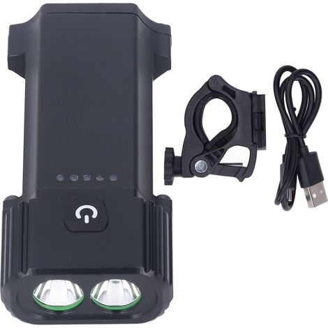 Phare de vélo LED rechargeable USB 2400LM étanche pour cyclisme nocturne extérieur (1/5)