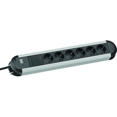 Bachmann PRIMO CLASSIC multiprise noire et argent 6 prises