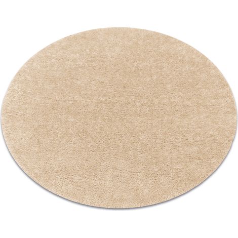 Teppich BUENOS Kreis 6652 shaggy schlicht, einfarbig creme beige rund 120 cm