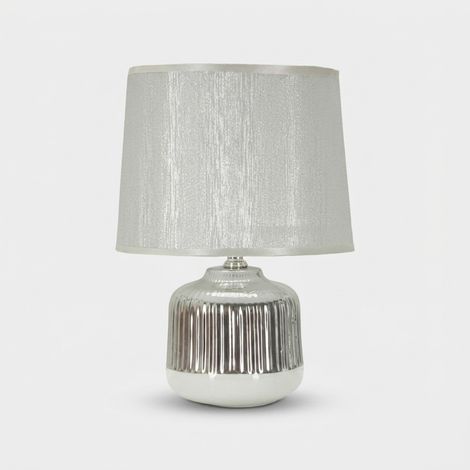 Lampada da tavolo in ceramica con paralume Lucina (1/5)