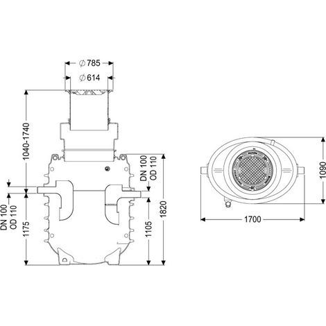 KESSEL 95030-170B-DR Séparateur de graisses EasyClean encastrable