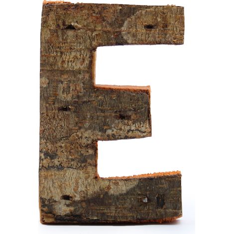 Lettre d'écorce rustique - "E" - 7 cm- Vendu par 1