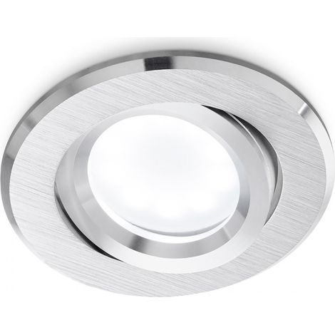Spot encastrable gea led orim r gfa130 spot led orientable en aluminium brossé rond plaque de plâtre gu10 (1/5)