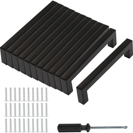 Küchenschrankgriff, 128 mm Lochabstand, schwarzer Edelstahl-Küchenschranktürgriff, 12-teiliges Schubladengriff-Set (1/5)