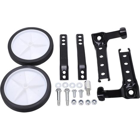 Heavy-duty training wheels for bicycles, steel frame, supporting a load of 100 kg, with safety supports for beginners, compatible with 18-24 inch bicycles, black. (1/5)