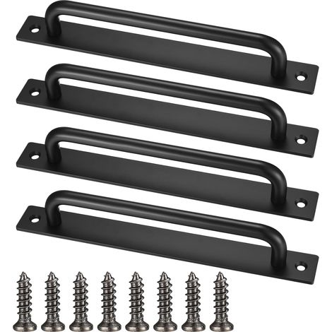 CCYKXA 4-teiliges Scheunentürgriff-Set, schwarzer Schiebetürgriff, robuste Türgriffe mit Schrauben, Aluminium-Schranktürgriffe für Küche, Schlafzimmer und Kleiderschrank (1/5)