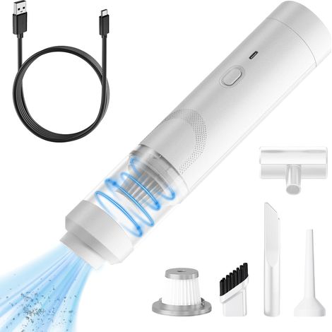 Aspirateur Voiture, 9000Pa Aspirateur De Table Sans Fil, Rechargeable Mini Portable Aspirateur Batterie, Aspirateur A Main, Aspirateur Voiture pour Les Tâches Ménagères et Le Nettoyage De La Voiture (1/5)