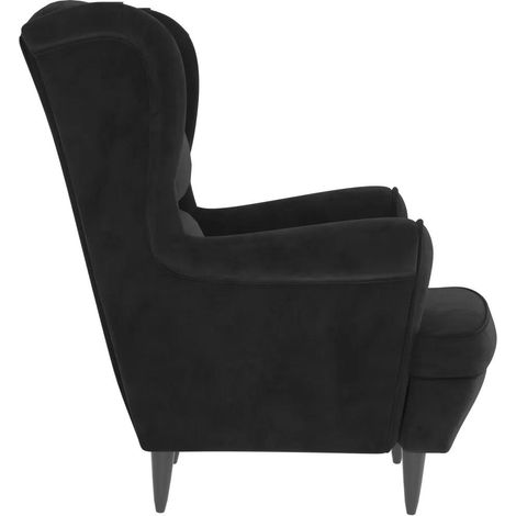 vidaXL Schwarzer Samt Sessel Elegantes Komfortdesign