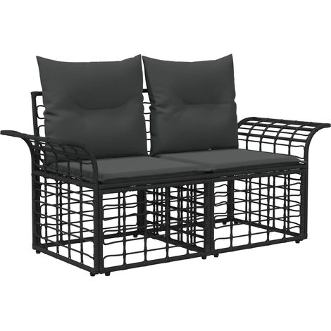 Maison Exclusive - Outdoor-Sofagarnitur 7 pcs Schwarz und Dunkelg