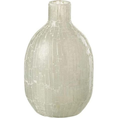 Vase Design en Verre "Mosaïque" 27cm Gris Clair